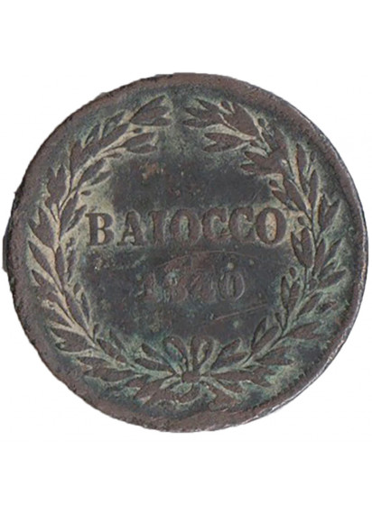 1840 - GREGORIO XVI Baiocco Rame Zecca Bologna MB Rara